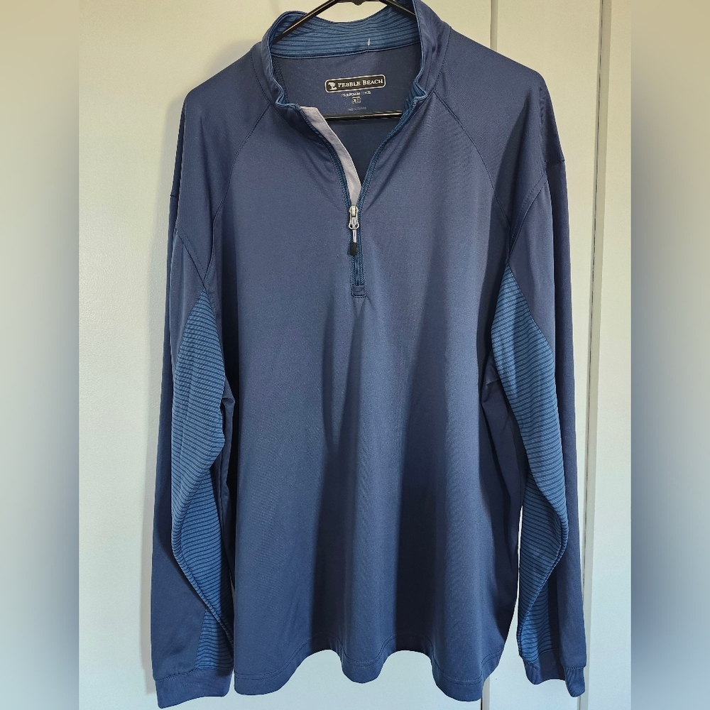 Pebble Beach Blue Quarter-Zip Pullover